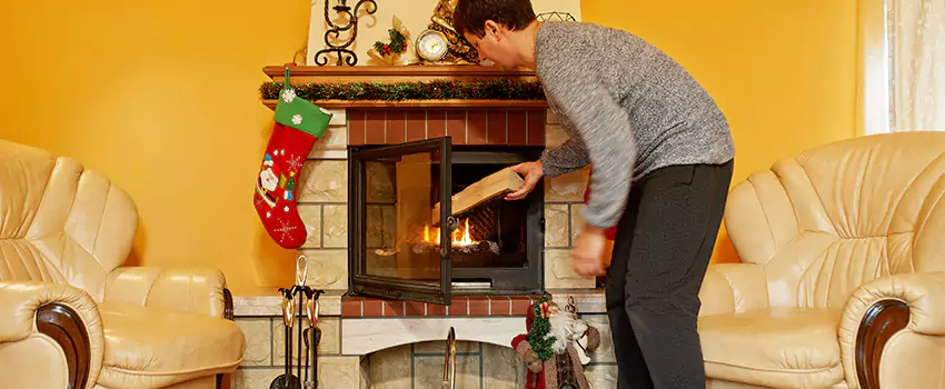 Rusted Metal Fireplace Restoration in Nederland, Texas